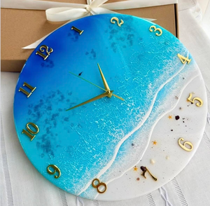 High quality Best Artisans Handmade Resin <b>Wall</b> <b>Clock</b> With Monstera Leaf <b>Design</b> Round Analog Quartz <b>Clock</b> For Living Room Decor - Product Image 6