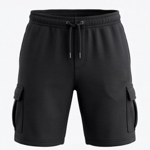 Men Athletic Cargo Shorts Quick Dry Gym Workout Running Shorts with Side Pockets Men’s Navy Blue Cargo Gym Shorts Quick Dry - Product Image 2