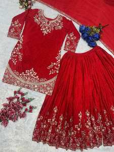 Salwar Kameez Bordado con Dupatta para Mujer |   Traje Palazzo de Estilo Pakistaní para Fiestas |   Conjunto de Traje Étnico con Bordado Intenso - Product Image 6