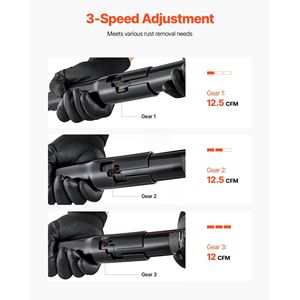 Removedor de Óxido y Pintura Neumático de 3400 BPM con Ajuste de 3 Velocidades, Aguja de Aire para Eliminar Óxido y Pintura, 19 Agujas Endurecidas, 3 Boquillas de Aire - Lijadoras Neumáticas - Product Image 3