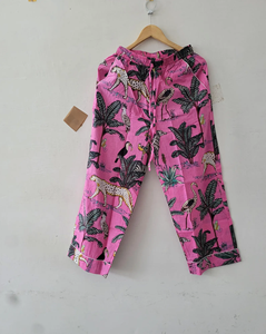 Pijamas de Algodón para Mujer, Estampado a Mano, Ecológicos, Transpirables, Cintura Elástica, Manga Larga, Cómodos para Verano - Product Image 2