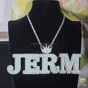 Custom Hip Hop Name Pendant Necklace Luxury Moissanite Diamond Cuban Link Chain Jewelry - Product Image 3