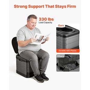 Portable Folding <b>Camping</b> Toilet for Adults 330 Lbs Load Capacity Carry Bag with Trash Bags for Outdoor Travel Bath Products - Product Image 5