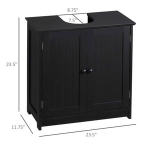 Specchio Intelligente per Bagno con 2 Ante e Ripiano, Impermeabile in PVC e Acciaio, Struttura in Legno Massello Nero come Mobile - Product Image 5
