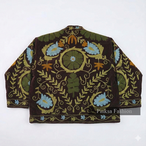 Wholesale Custom Womens Ethnic Floral Embroidered <b>Winter</b> Cotton Padded Short <b>Coats</b> Traditional Artisan Inspired Outerwear - Product Image 4