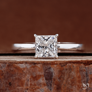 Princess Cut Lab Grown Diamond IGI Certified 1.0Ct <b>Solitaire</b> Engagement <b>Ring</b> 10k White Gold Luxury Classic Bridal Wedding <b>Ring</b> - Product Image 1