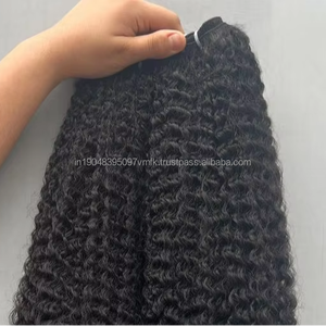 Extensiones de cabello Remy rizado indio virgen crudo 100%, onda suelta, cutícula natural sin procesar, alineada, venta al por mayor, cabello humano - Product Image 1