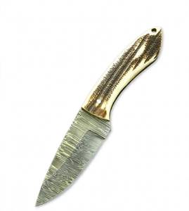 Outil de terrain artisanal en acier Damas torsadé, avec manche en corne de cerf naturelle - Product Image 5