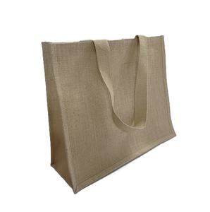 กระเป๋าหิ้วผ้ากระสอบคุณภาพดี ด้ามยาว แบบเรียบ สำหรับการปรับแต่งได้ ใช้ซ้ำได้ กันน้ำ กระเป๋าช้อปปิ้งเคลือบ PP สำหรับใส่ของชำ - Product Image 2