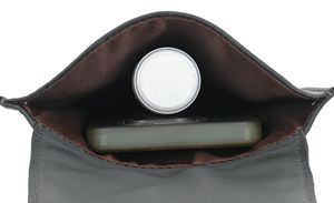 Pochette bandoulière pour téléphone portable en cuir véritable pour femme, avec fentes pour cartes, minimaliste, tendance, gris, fermeture magnétique réglable, 7 - Product Image 3