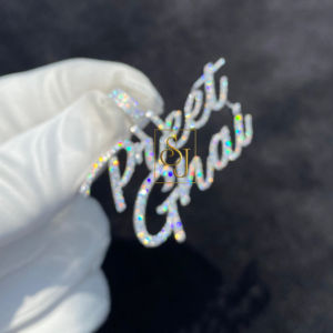 Colgante de Oro Sólido de 10K con Letra Inicial Cursiva, Collar Personalizado con Dijes de Diamantes Moissanita, Regalo Unisex Personalizado - Product Image 2