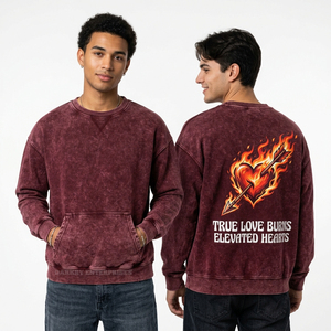 Sweat à capuche personnalisé violet délavé pour homme, style streetwear, avec imprimé graphique Cœur ailé Amour, fermeture éclair intégrale, en molleton épais - Product Image 3