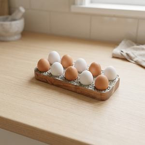 Shimer Coated Wooden <b>Egg</b> Tray Customized Size Shape <b>Eco</b>-Friendly Home Kitchen <b>Egg</b> Holder for Hotel Restaurant Use Elegant Design - Product Image 1