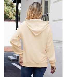 Sudadera con capucha de invierno para mujer, 100% algodón, manga larga, cuello caído, estampada, cómoda, de Bangladesh, la más vendida. - Product Image 4