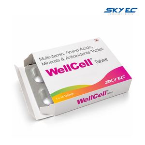 Comprimés multivitaminés SKY EC WellCell, 10 unités, avec acides aminés, minéraux et antioxydants - Product Image 1