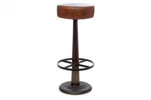 Tabouret Rond en Cuir Narwana 2026, Meilleure Vente, Fait Main, Cadre en Fer Vieilli, Durable pour la Maison, les Bars et les Salons - Product Image 5