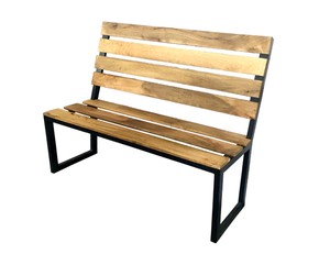 Banco de Jardín Plegable de Madera de Mango y Hierro, Muebles de Exterior Duraderos, Sillas de Jardín Impermeables de Hierro, Conjunto de Jardín - Product Image 1