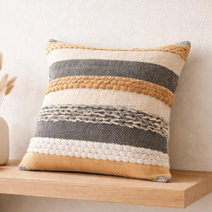 <b>Brown</b> Cushion Sofa Moroccan Christmas Home Decor Pillowsham for Bed Room Wool Handmade Herringbone Pattern Boho Pillow Case - Product Image 5