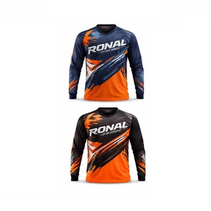 Maillot de VTT personnalisé à manches courtes, séchage rapide, 100% coton, logo réfléchissant - Product Image 4