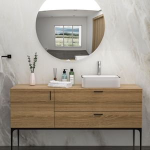 Lavandino da bagno in ceramica rettangolare 19x15 pollici - Product Image 4