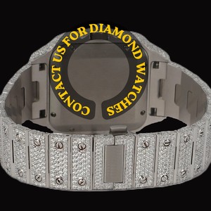 Montre de luxe unisexe de haute qualité avec cadran en verre de forme carrée, bracelet en moissanite, mouvement à quartz ETA, pour mariage et soirée - Product Image 4