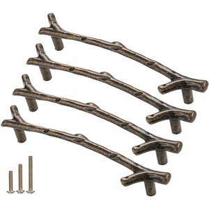 มือจับลิ้นชักไม้สนแบบวินเทจ ลายโคนต้นสน สำหรับตู้ ขายส่ง - Product Image 4