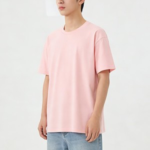 Camiseta de Hombre 100% Algodón de Alta Calidad, Fabricada en Bangladesh, Corte Holgado, Manga Corta, Cuello Redondo, Color Sólido, Transpirable, Informal - Product Image 4