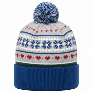 Bonnet tricoté uni sans revers à imprimé intégral pour adultes, décontracté, pour les voyages en extérieur, broderie 3D, bonnet d'hiver jacquard pour homme 2026 - Product Image 1