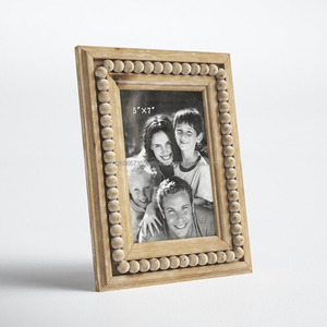 Luxury Handmade Wooden Beaded Photo <b>Frame</b> Rustic Natural Wood <b>Picture</b> <b>Frame</b> with Decorative Bead Border for Home Decor & Gifts - Product Image 4