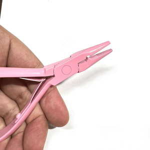 Pince à micro-anneaux pour extensions capillaires rose pâle, en acier inoxydable, forte tenue, vente en gros - Product Image 3