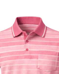 Polo a Rayas Rosa y Blanco para Hombre con Bolsillo en el Pecho, Algodón, Corte Clásico, Manga Corta, Casual, Verano, Fabricante, Suministro al por Mayor - Product Image 4