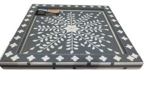 Plateau de service en résine de Style Ins rond de luxe avec incrustation de nacre nouveau support de gâteau Design pour cuisine Restaurant décor à la maison - Product Image 2