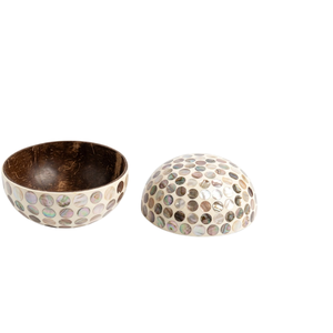 Coconut shell bowl with decorative carved elements eco friendly material polished finish for modern <b>kitchens</b> - Product Image 2