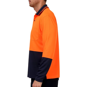 Fluorescent Orange Custom All Weather Hi <b>Vis</b> Safety <b>Shirts</b> <b>High</b> Visibility Long Sleeves Work Wear Uniform <b>Shirt</b> Manufacturer - Product Image 5