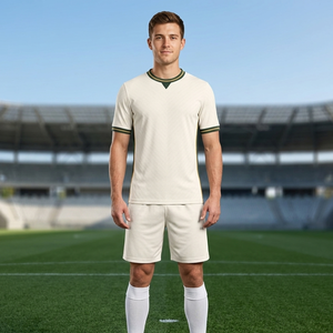 Premium Minimalist White Soccer uniform Set with Orange and Black Trim Sublimated Football Uniform - Product Image 4