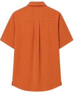 Chemise Homme Col Cubain Orange Décontractée Manches Courtes Été Oversize Streetwear Tendance Plage Boutonnée Haut de Gamme - Product Image 2