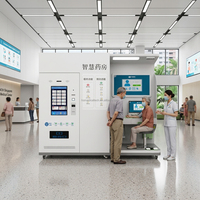 Huasheng Medical Fortschrittlicher Telemedizin-KI-gestützter Apotheken-Medikamenten-Verkaufsautomat Selbstbedienungs-Vital-Hub Medizinischer Kiosk HS-S550