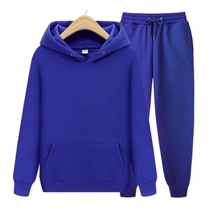 OEM ODM Vêtements de sport pour hommes, vêtements de fitness, vêtements décontractés, survêtement en molleton uni à col rond avec pantalon de survêtement assorti - Product Image 6