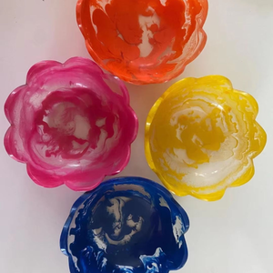 Custom Color Epoxy Resin Swirl Salad Bowl Multipurpose Kitchenware for <b>Parties</b> Available in Different Sizes for Table Use - Product Image 3