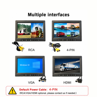 Moniteur de véhicule HD étanche IP69K de 10,1 pouces pour camions, flottes, bus, camping-cars avec entrée AHD/HDMI 1080P |   Écran anti-reflets lisible en plein soleil