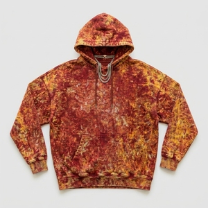 Sweat à capuche surdimensionné personnalisé pour homme en coton French Terry, style streetwear décontracté, imprimé lettres noires, poche avant - Product Image 3