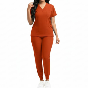 Custom Hospital Medical <b>Scrubs</b> <b>Set</b> for Nurses with Short Sleeve and Stand Collar High Quality Medical <b>Scrub</b> Suits OEM - Product Image 3
