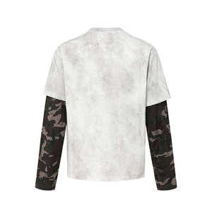 100% Cotton O-Neck Comfortable Long Sleeve American Retro Camouflage <b>Patchwork</b> Long Sleeve T-<b>Shirt</b> - Product Image 2