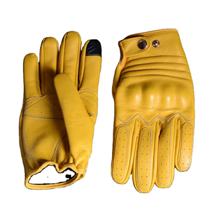 Guantes de Motocicleta Térmicos de Cuero Amarillo, Largos hasta la Muñeca, Transpirables, Estilo Deportivo, para Viajes al Aire Libre, Ciclismo, Primavera y Verano - Product Image 3