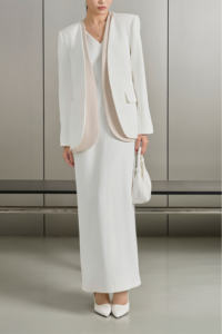 Blazer para mujer Full ETERNA con solapa sólida/de colores contrastantes, elegante/minimalista/clásico para oficina, blazer de doble solapa KA59 - Product Image 4