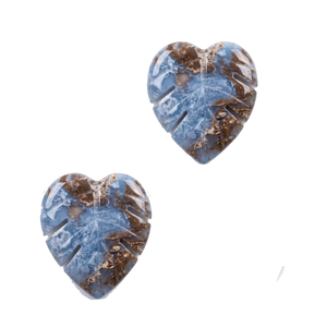 Piedras de Palma de Cristal Natural de Angelita Chevron Talladas a Mano con Forma de Hoja de Monstera, Set al por Mayor para Joyería y Decoración del Hogar - Product Image 2