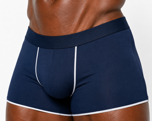 Calzoncillos bóxer para hombre, color azul marino, corte medio, transpirables, 100% algodón, para gimnasio y entrenamiento. - Product Image 1