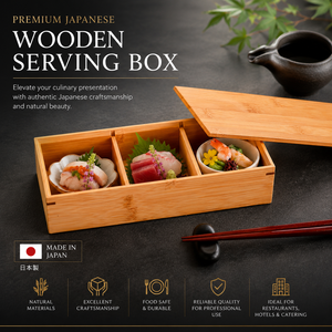 Boîte de service de luxe pour sushis en bambou japonais écologique MANYO, plateau de service pour restaurants, hôtels et traiteurs avec couvercle - Product Image 3