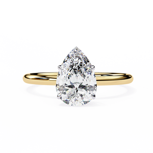 Anillo de Compromiso Clásico con Diamante Cultivado en Laboratorio de 1 Quilate, Corte Pera, Oro de 10k, 14k, 18k, Certificado IGI, Diamante VS DEF para Aniversario o Boda - Product Image 1