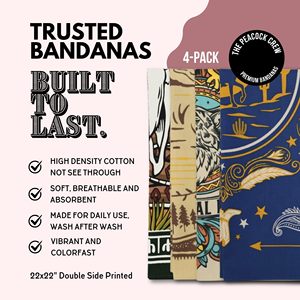 Pañuelo Personalizado de Moda con Estampado a Demanda, 22x22 Pulgadas, 100% Algodón Satinado, Transpirable, Tela Suave Premium, Cómodo y Elegante para Uso Diario - Product Image 3